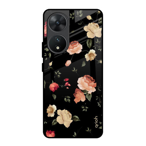 Black Spring Floral Glossy Case for Vivo T2 5G