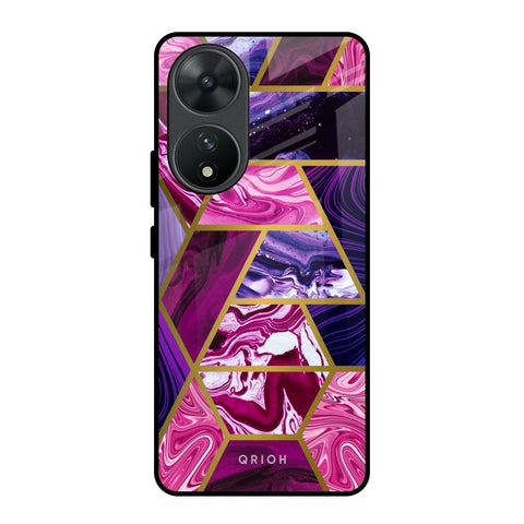 Electroplated Geometric Marble Glossy Case for Vivo T2 5G