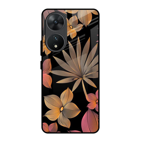 Lines Pattern Flowers Glossy Case for Vivo T2 5G