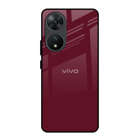 Classic Burgundy Glossy Case for Vivo T2 5G