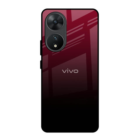 Wine Red Glossy Case For Vivo T2 5G