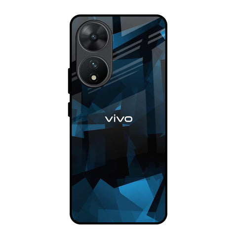 Polygonal Blue Box Glossy Case For Vivo T2 5G