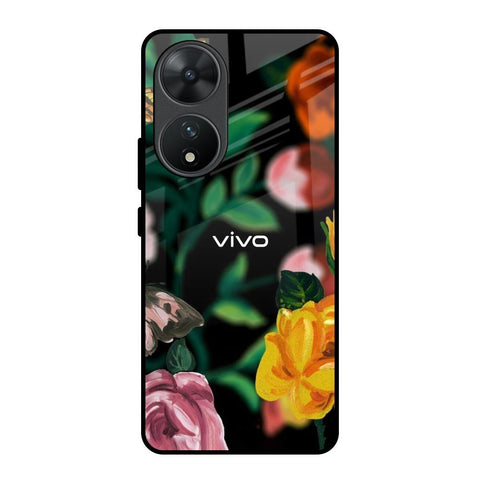 Flowers & Butterfly Glossy Case for Vivo T2 5G