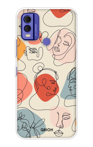 Abstract Faces Soft Cover for Nokia C22
