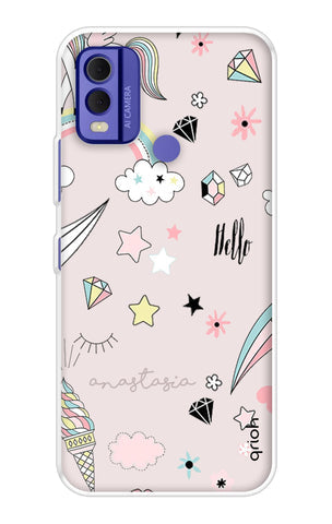 Unicorn Doodle Soft Cover For Nokia C22