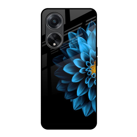 Half Blue Flower Glossy Case for Oppo F23 5G