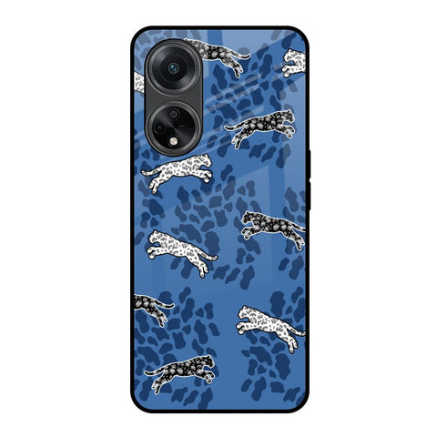 Blue Cheetah Glossy Case for Oppo F23 5G