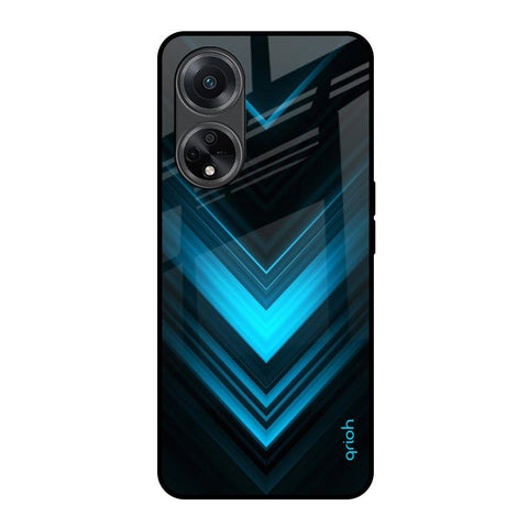 Vertical Blue Arrow Glossy Case For Oppo F23 5G