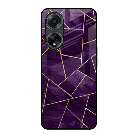 Geometric Purple Glossy Case For Oppo F23 5G