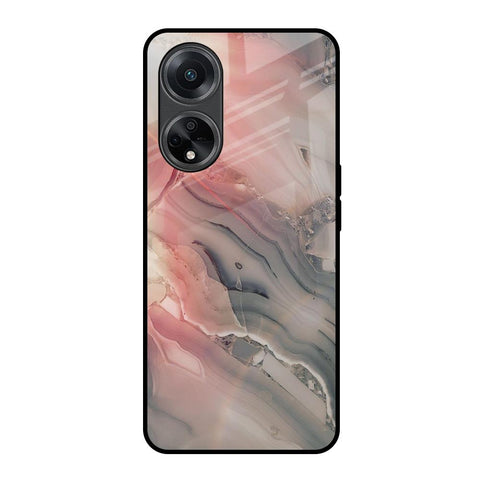 Pink And Grey Marble Glossy Case For Oppo F23 5G