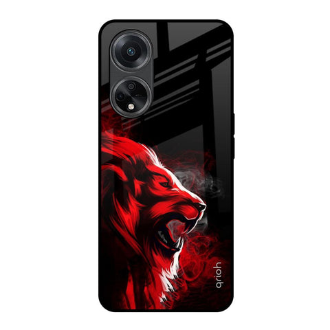 Red Angry Lion Glossy Case for Oppo F23 5G