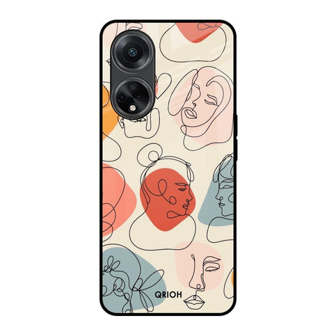 Abstract Faces Glossy Case for Oppo F23 5G