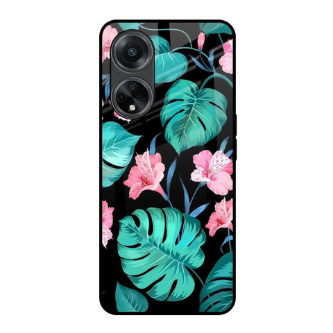 Tropical Leaves & Pink Flowers Glossy Case for Oppo F23 5G