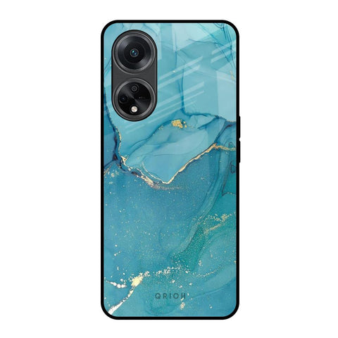 Blue Golden Glitter Glossy Case for Oppo F23 5G