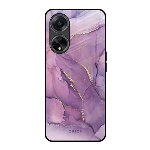 Purple Gold Marble Glossy Case for Oppo F23 5G