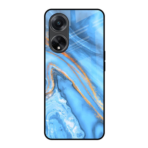 Vibrant Blue Marble Glossy Case for Oppo F23 5G