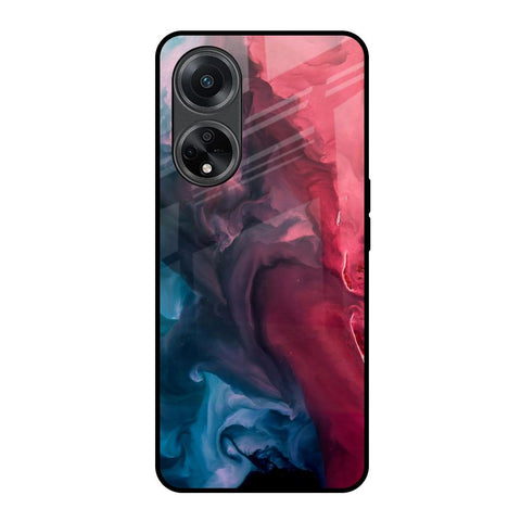 Blue & Red Smoke Glossy Case for Oppo F23 5G