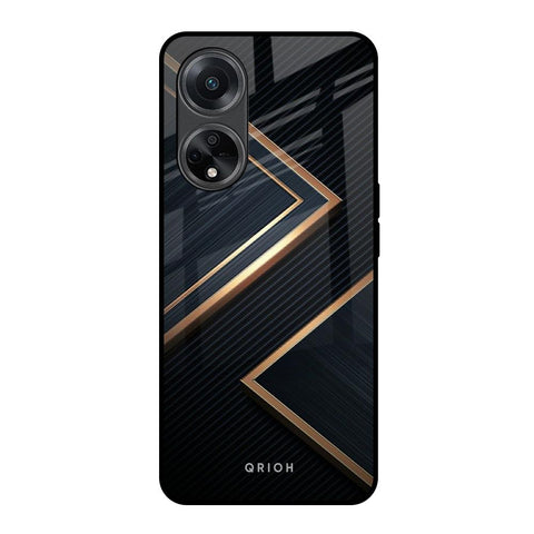 Sleek Golden & Navy Glossy Case for Oppo F23 5G