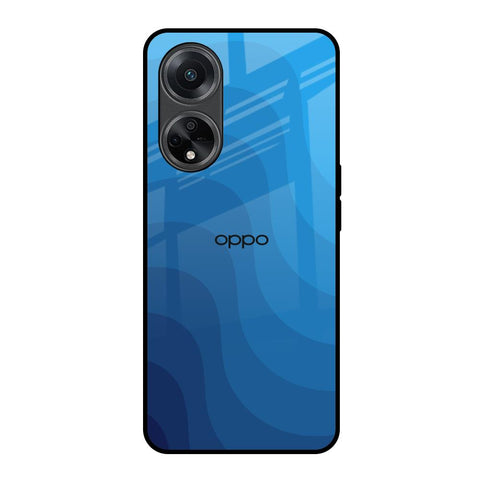 Blue Wave Abstract Glossy Case for Oppo F23 5G