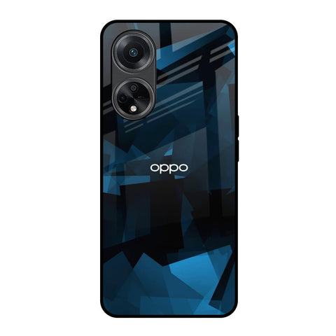 Polygonal Blue Box Glossy Case For Oppo F23 5G