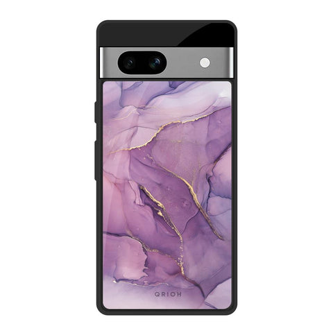 Purple Gold Marble Glossy Case for Google Pixel 7A