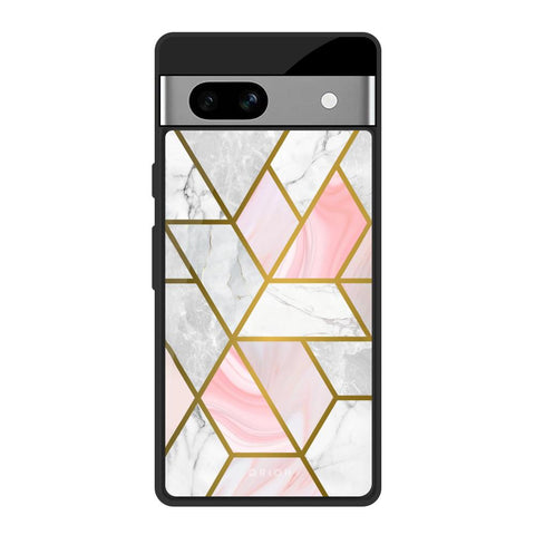 Geometrical Marble Glossy Case for Google Pixel 7A