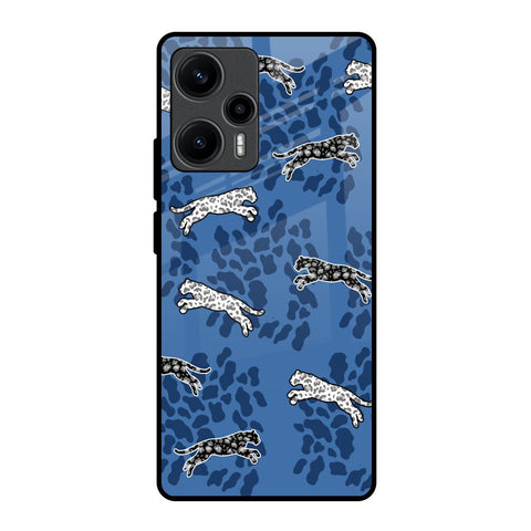 Blue Cheetah Glossy Case for Poco F5 5G