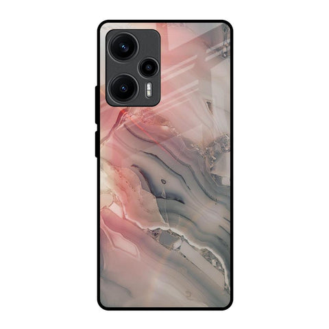 Pink And Grey Marble Glossy Case For Poco F5 5G