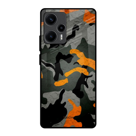 Camouflage Orange Glossy Case For Poco F5 5G