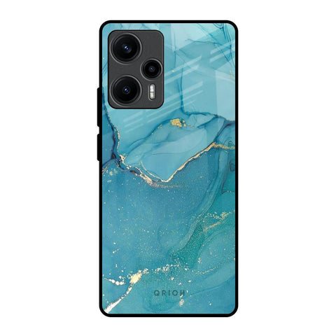 Blue Golden Glitter Glossy Case for Poco F5 5G