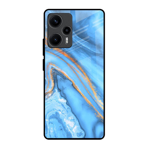 Vibrant Blue Marble Glossy Case for Poco F5 5G