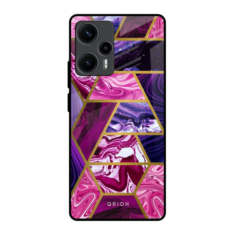 Electroplated Geometric Marble Glossy Case for Poco F5 5G