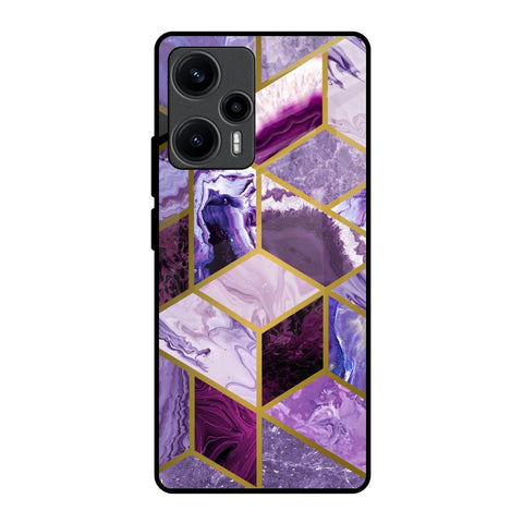 Purple Rhombus Marble Glossy Case for Poco F5 5G