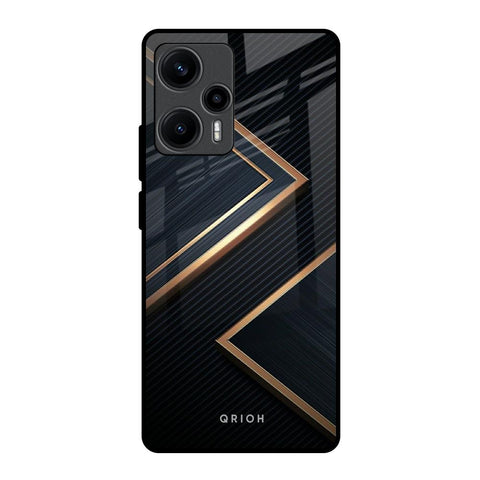 Sleek Golden & Navy Glossy Case for Poco F5 5G