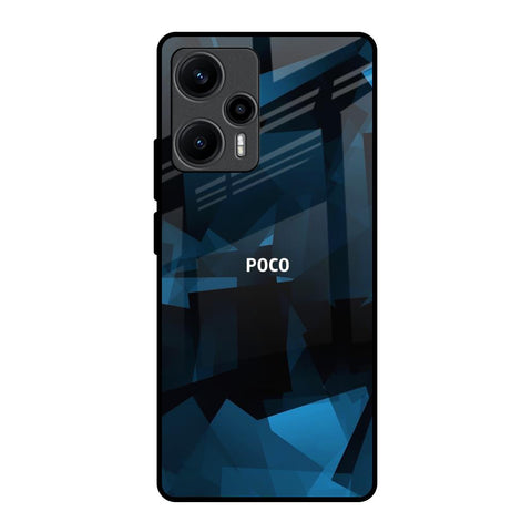 Polygonal Blue Box Glossy Case For Poco F5 5G