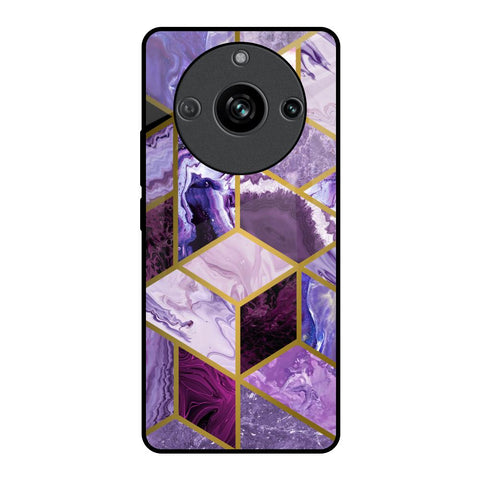 Purple Rhombus Marble Glossy Case for Realme 11 Pro 5G