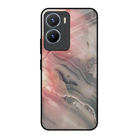 Pink And Grey Marble Glossy Case For Vivo T2x 5G