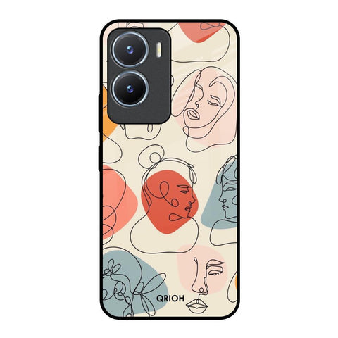 Abstract Faces Glossy Case for Vivo T2x 5G
