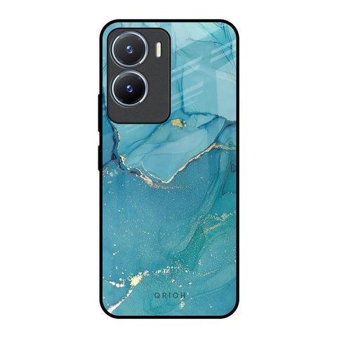 Blue Golden Glitter Glossy Case for Vivo T2x 5G