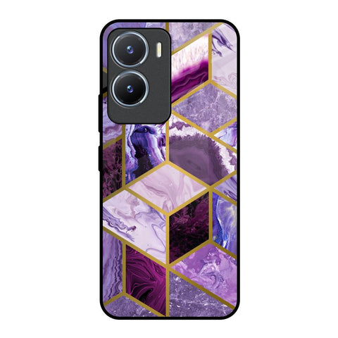 Purple Rhombus Marble Glossy Case for Vivo T2x 5G
