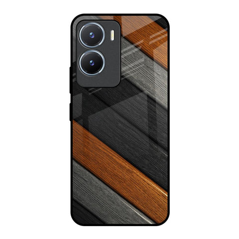 Tri Color Wood Glossy Case for Vivo T2x 5G
