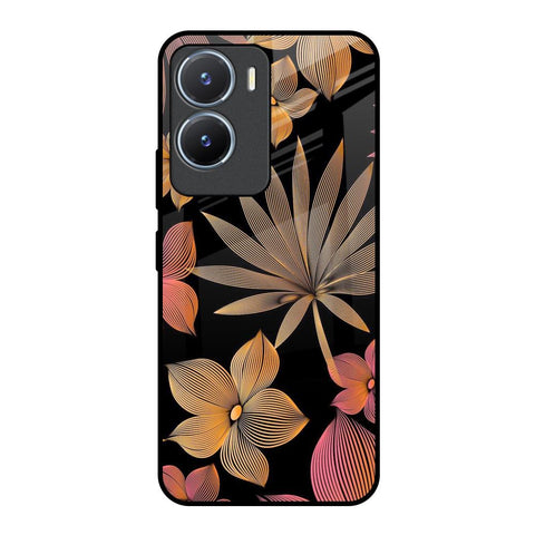 Lines Pattern Flowers Glossy Case for Vivo T2x 5G