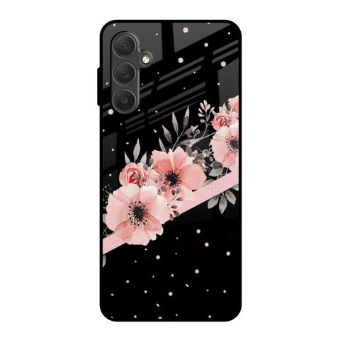 Floral Black Band Glossy Case For Samsung Galaxy F54 5G