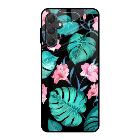Tropical Leaves & Pink Flowers Glossy Case for Samsung Galaxy F54 5G