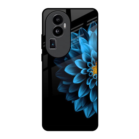 Half Blue Flower Glossy Case for Oppo Reno10 Pro Plus 5G