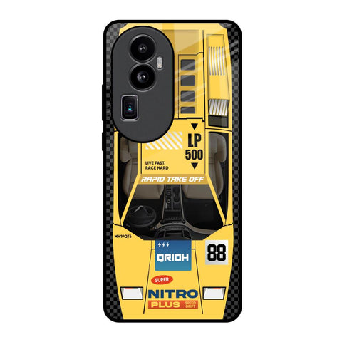 Yellow Racing Car Glossy Case for Oppo Reno10 Pro Plus 5G
