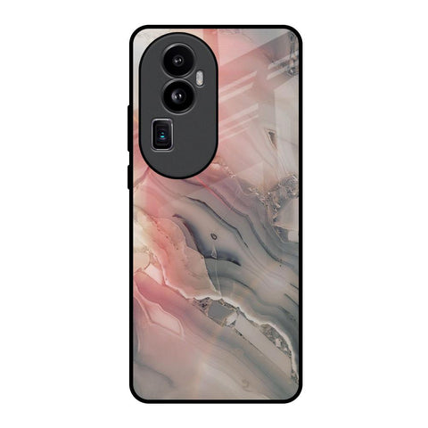 Pink And Grey Marble Glossy Case For Oppo Reno10 Pro Plus 5G