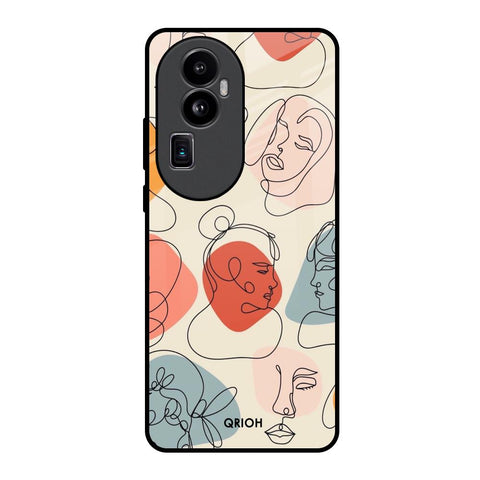 Abstract Faces Glossy Case for Oppo Reno10 Pro Plus 5G