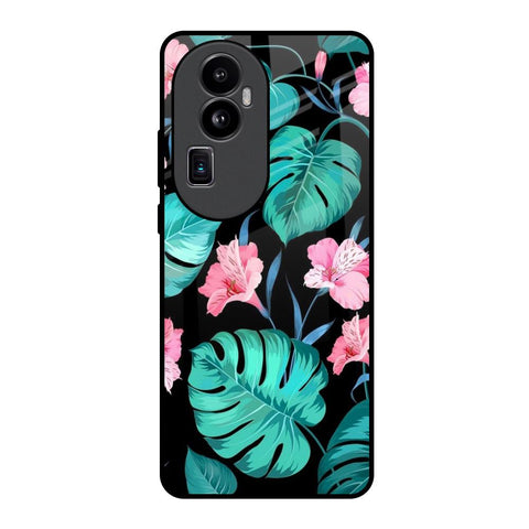 Tropical Leaves & Pink Flowers Glossy Case for Oppo Reno10 Pro Plus 5G