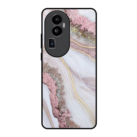 Pink & Gold Gllitter Marble Glossy Case for Oppo Reno10 Pro Plus 5G